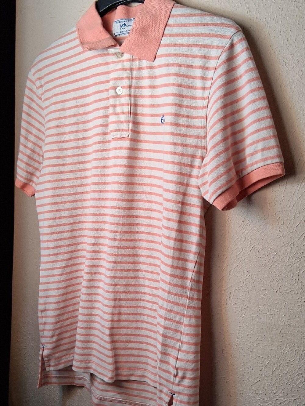 Southern Tide Men's Peach & White Striped Polo